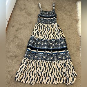 Long Dress with Blue and Black Detail